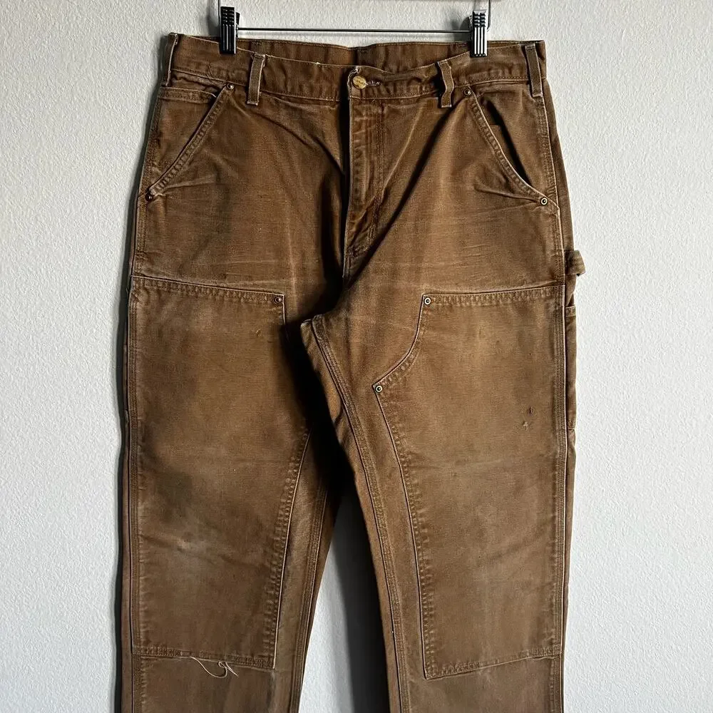 Carhartt B01 BRN brown double knee work wear carpenter pants